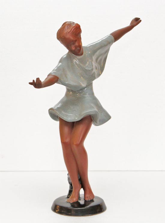 Goldscheider Keramik Tänzerin tanzendes Mädchen Lorenzl Harmonie