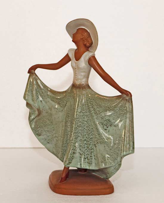 Goldscheider Keramik Figur elegante Dame