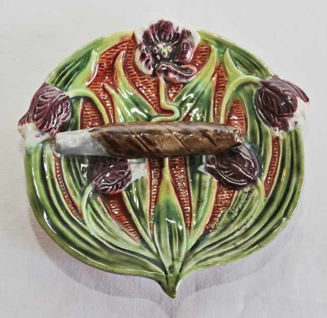 Jugendstil Keramik Zigarre Ablageschale