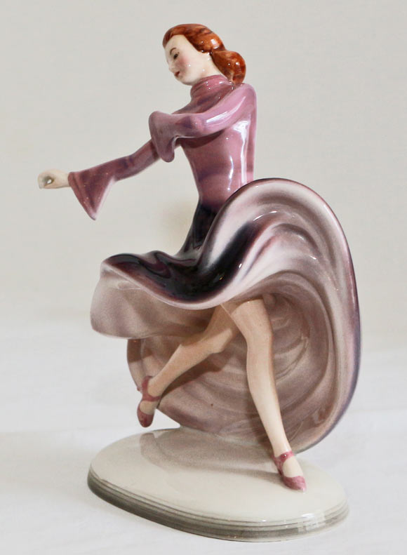 Taenzerin Keramos Wien Figur tanzende Dame Dakon