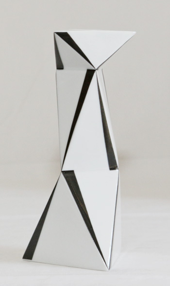 Design Porzellan Vase Kerzenstaender Blumenvase schwarz weiss