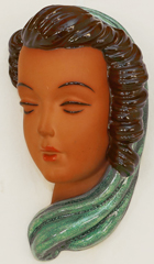 Keramik Wandmaske Adolf Prischl Frauenkopf