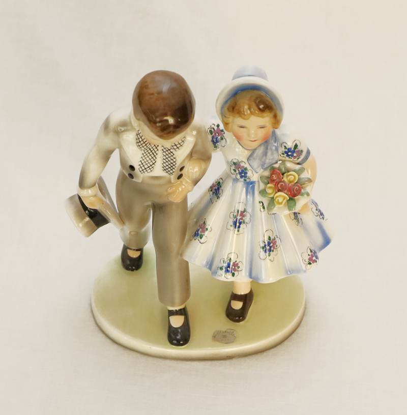 Goldscheider Brautpaar Keramik Figurengruppe 