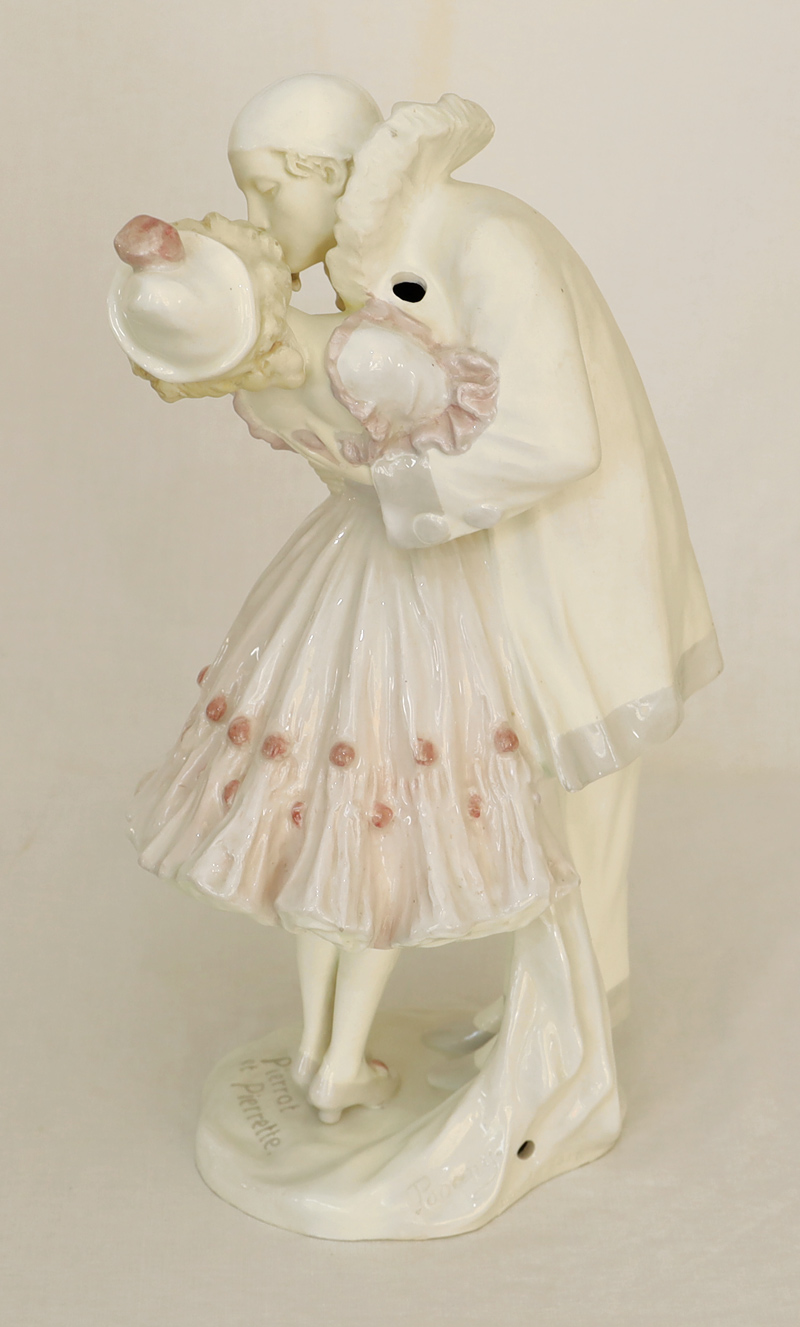 Grosse Jugendstil Keramik Figurengruppe Schauer Fayence Podany