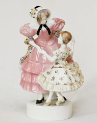 Goldscheider Jugendstil Keramik Figurengruppe tanzendes Paar