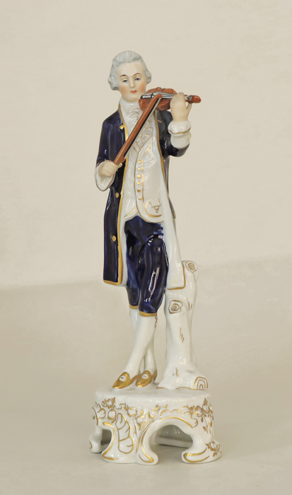 Royal Dux Geiger Porzellanfigur Musikant