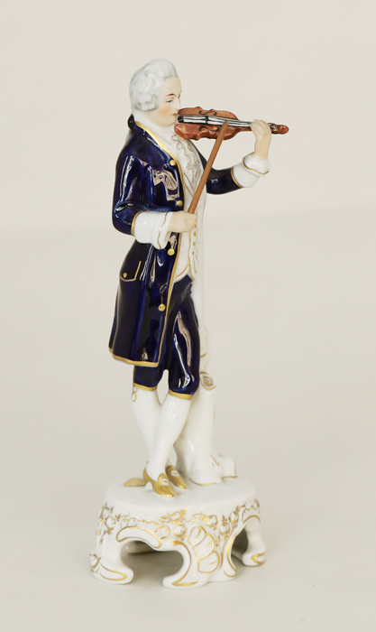 Royal Dux Geiger Porzellanfigur Musikant