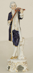 Royal Dux Geiger Porzellanfigur Musikant