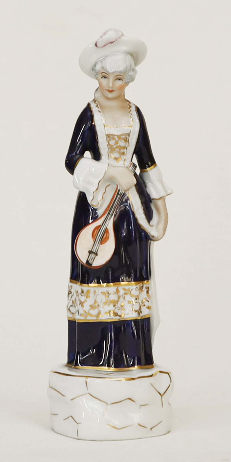 Royal Dux Porzellanfigur Musikantin Mandoline Dame