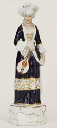 Royal Dux Porzellanfigur Musikantin Mandoline Dame