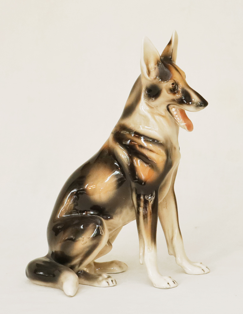 Keramos Wien Tierkeramik Schäferhund Eisenbeisser