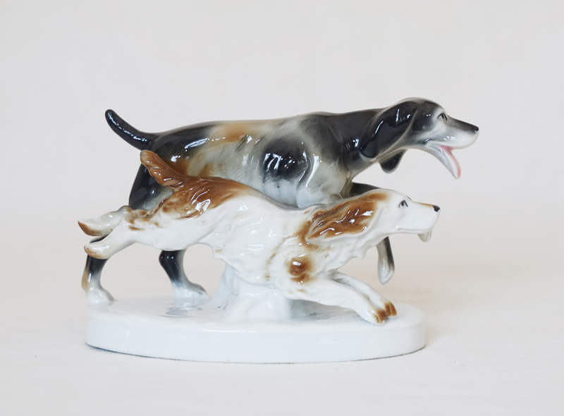 Porzellan Jagdhunde Carl Scheidig Graefenthal