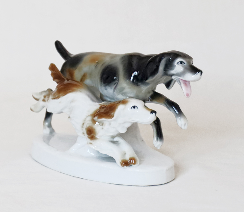 Porzellan Jagdhunde Carl Scheidig Graefenthal