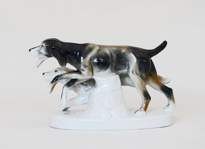 Porzellan Jagdhunde Carl Scheidig Graefenthal
