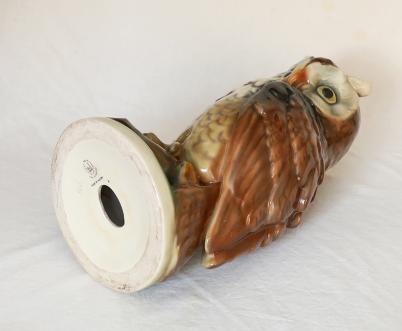 Grosse Keramik Eule Steffl Fayencen Wien Austria
