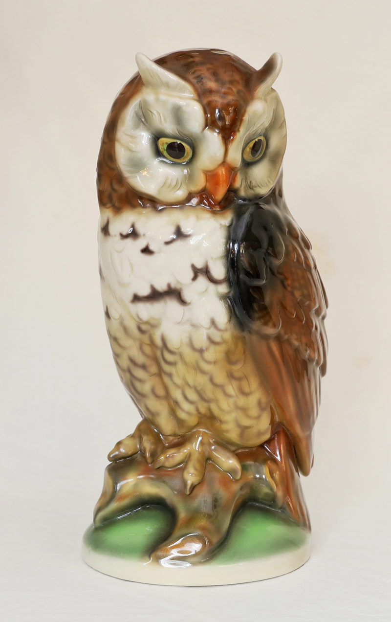 Grosse Keramik Eule Steffl Fayencen Wien Austria