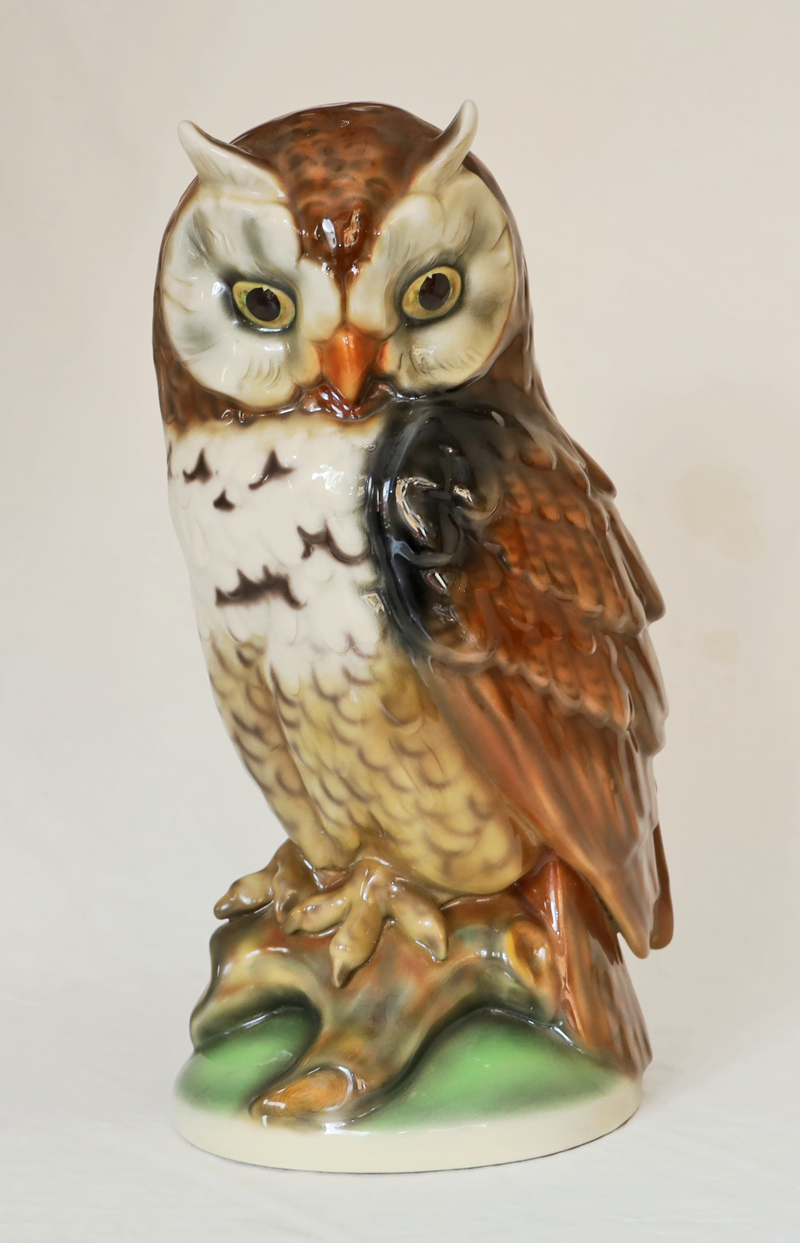 Grosse Keramik Eule Steffl Fayencen Wien Austria