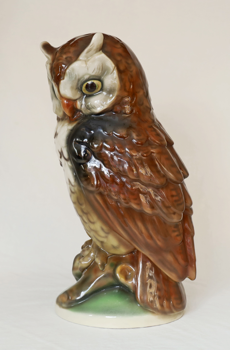Grosse Keramik Eule Steffl Fayencen Wien Austria