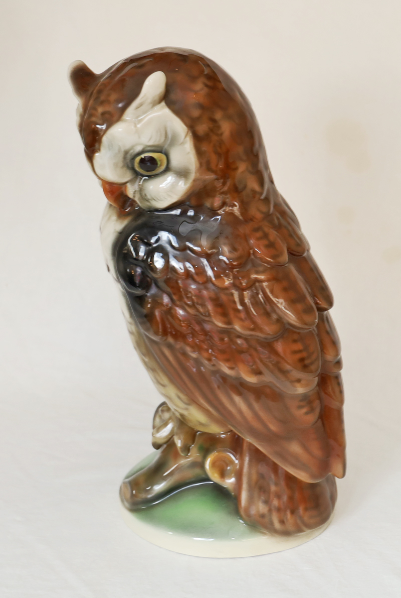 Grosse Keramik Eule Steffl Fayencen Wien Austria
