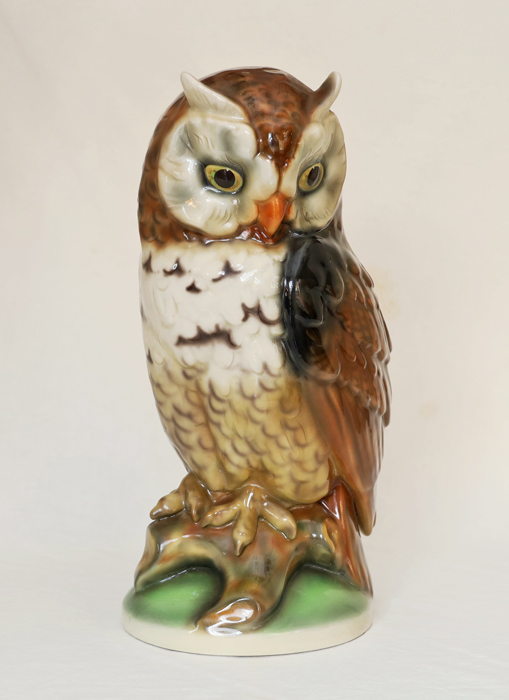 Grosse Keramik Eule Steffl Fayencen Wien Austria
