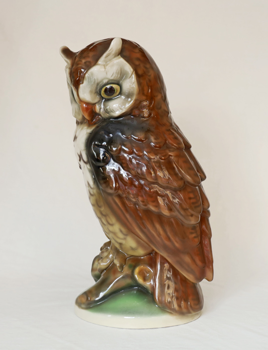 Grosse Keramik Eule Steffl Fayencen Wien Austria