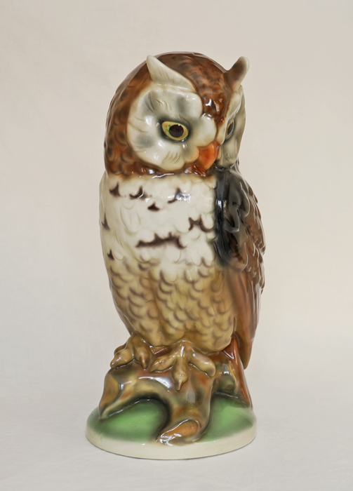 Grosse Keramik Eule Steffl Fayencen Wien Austria