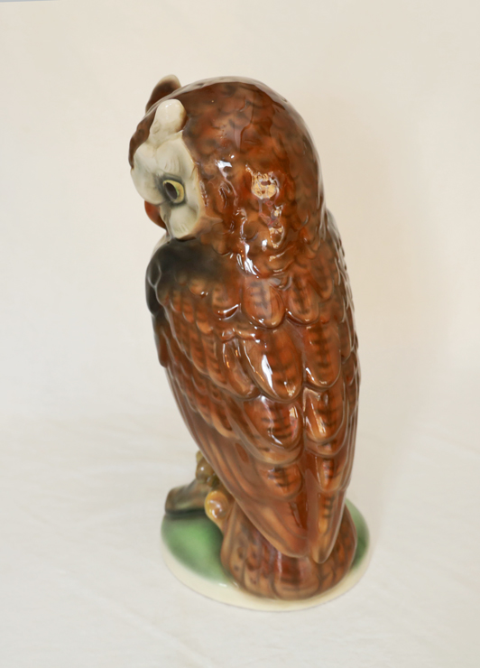 Grosse Keramik Eule Steffl Fayencen Wien Austria
