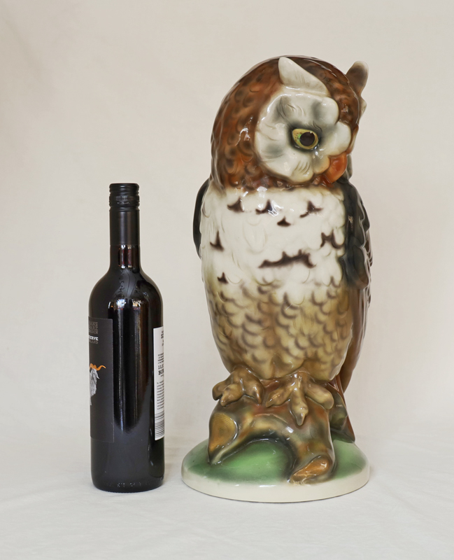Grosse Keramik Eule Steffl Fayencen Wien Austria