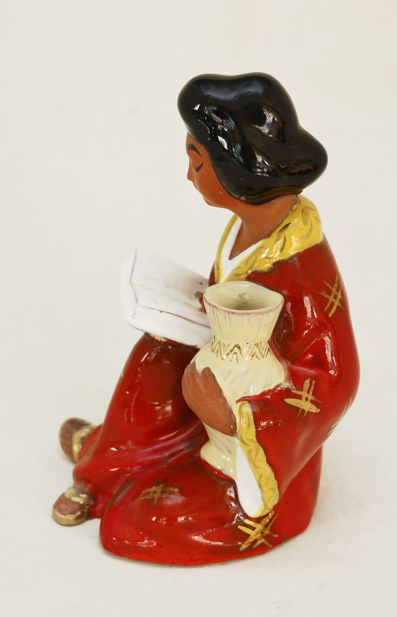 Chinesin Keramikfigur Carli Bauer Gretl Braun