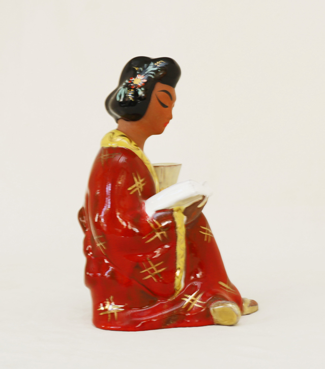 Chinesin Keramikfigur Carli Bauer Gretl Braun