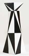 Design Porzellan Kerzenstaender Vase Blumenvase schwarz weiss