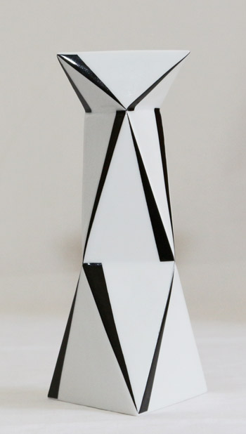 Design Porzellan Vase Jugendstil schwarz weiss