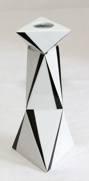 Design Porzellan Vase Jugendstil schwarz weiss