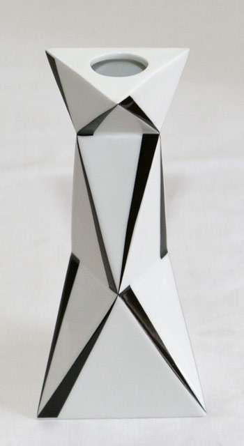 Design Porzellan Vase Jugendstil schwarz weiss