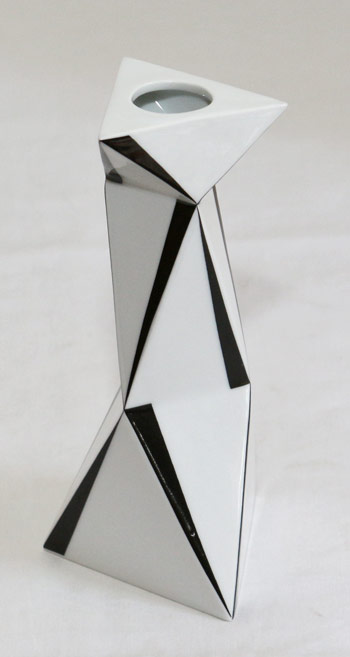 Design Porzellan Vase Jugendstil schwarz weiss