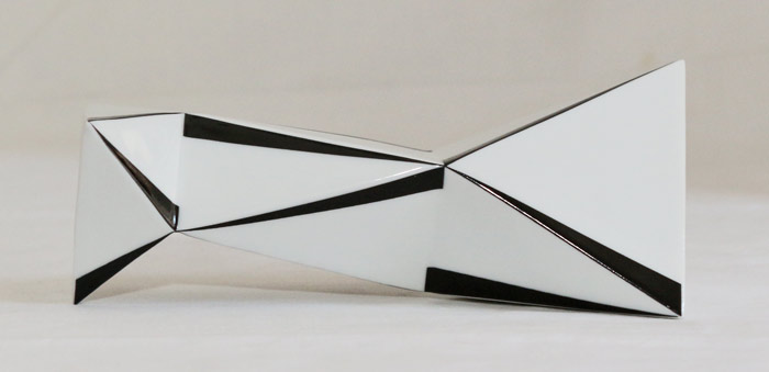 Design Porzellan Vase Jugendstil schwarz weiss