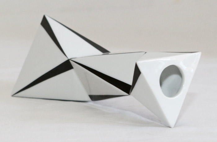 Design Porzellan Vase Jugendstil schwarz weiss