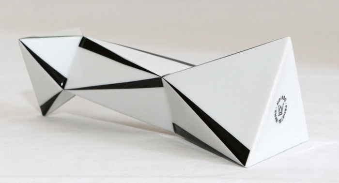 Design Porzellan Vase Jugendstil schwarz weiss