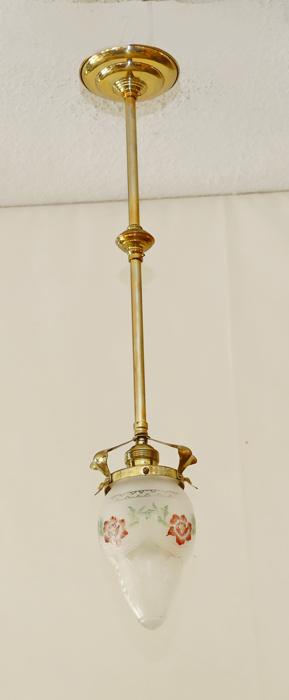 Jugendstil Messing Lampe Haengelampe