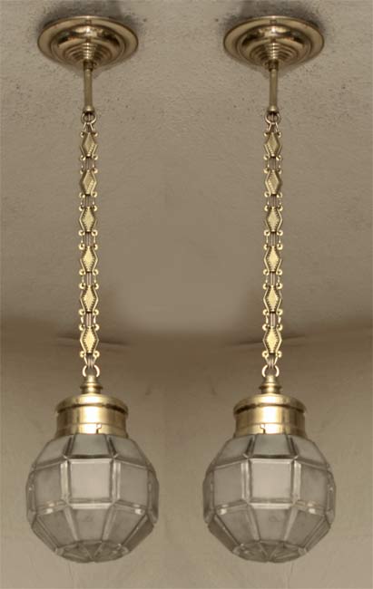 Paar Art Deco Lampen Messing Hängelampen Jugendstil