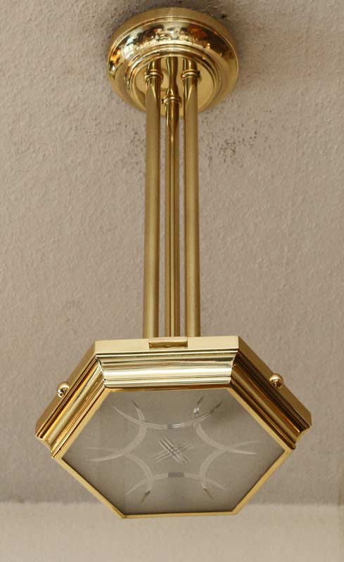 Art Deco Lampe Messing Luster
