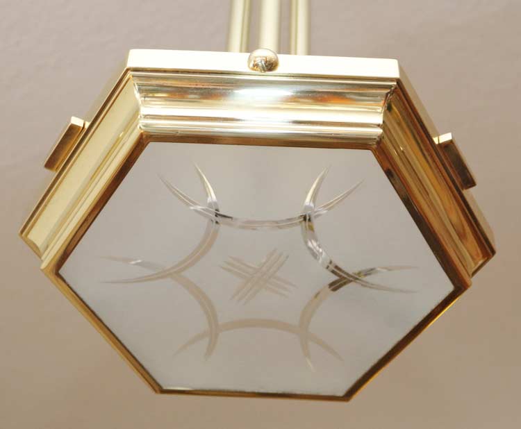 Art Deco Lampe Messing Luster