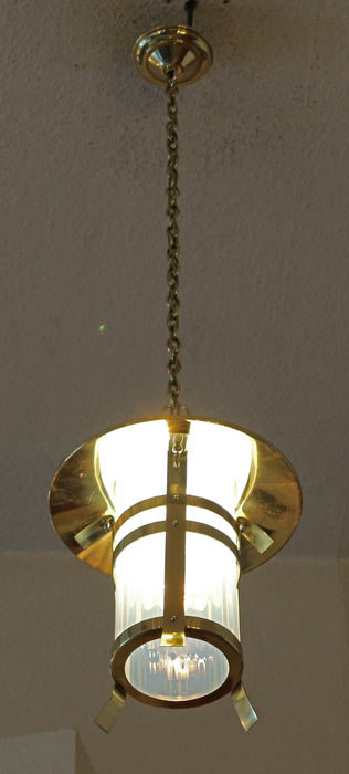 Paar Jugendstil Ampeln Messing Lampen Glaszylinder