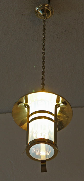 Paar Jugendstil Ampeln Messing Lampen Glaszylinder