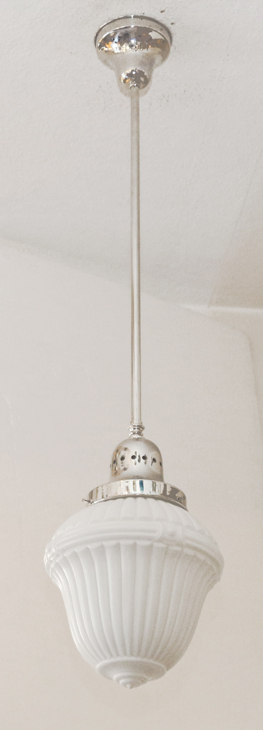 Art Deco Lampe Haengelampe vernickelt
