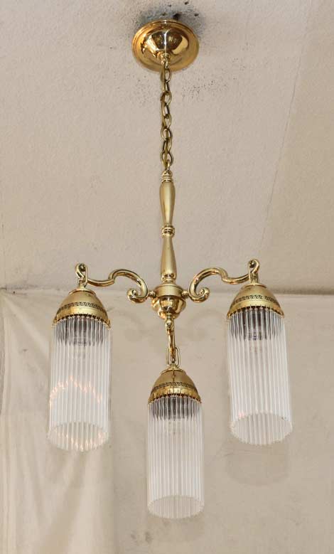 Art Deco Luster Messing Lampe Leuchte