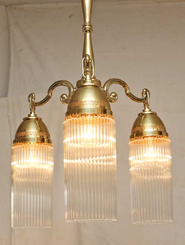 Art Deco Luster Messing Lampe Leuchte