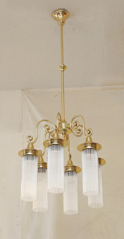 Art Deco Jugendstil Luster Messing Lampe