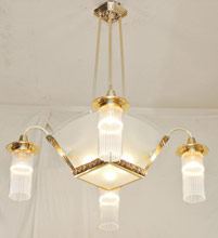 Art Deco Luster Messing Lampe