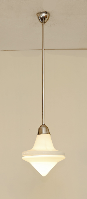 Bauhaus Art Deco Lampe vernickelt Haengelampe Jugendstil
